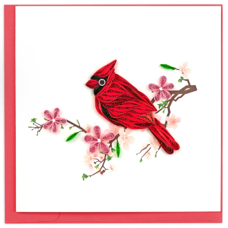 Quilling Card: Cardinal Card and Cherry Blossom