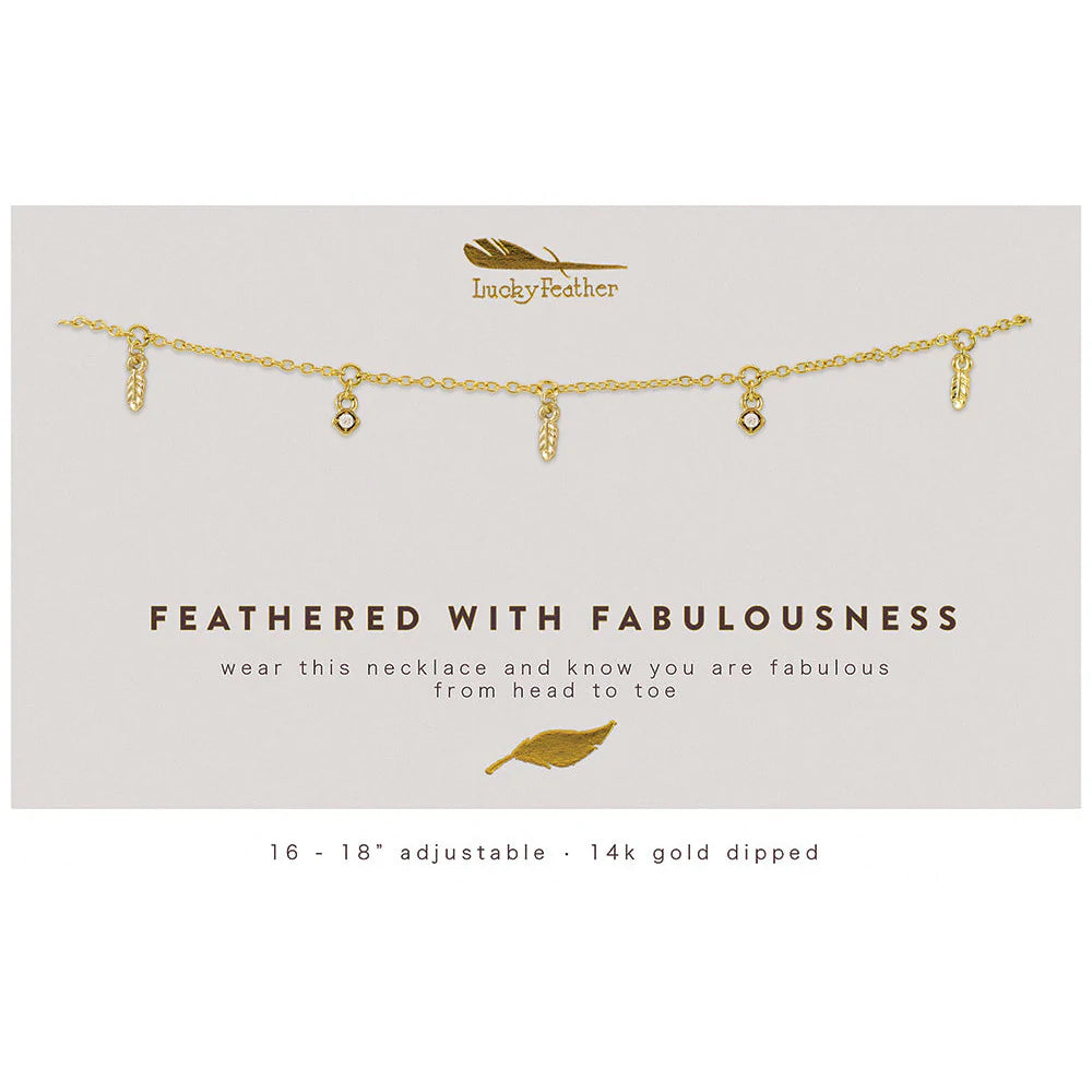 Gold Dangle Necklace - Feathers of Fab