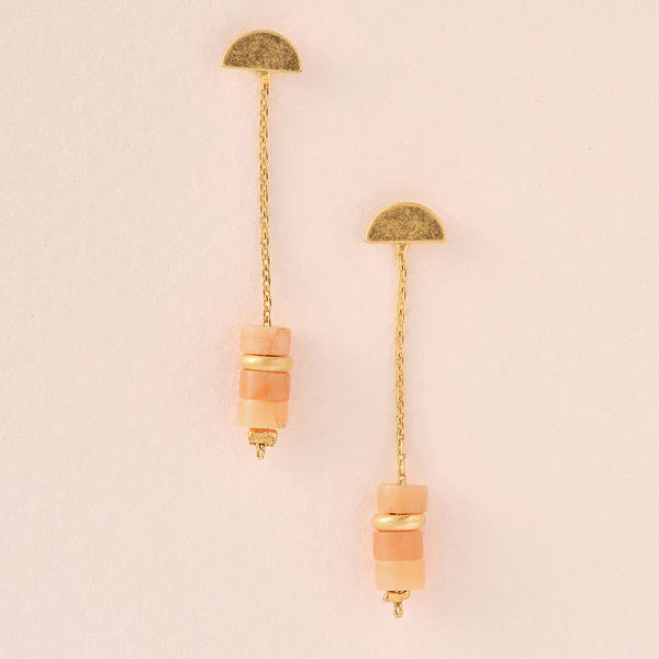 
            
                Load image into Gallery viewer, Scout Stone Meteor Thread/Jacket Earring : Sunstone/Gold
            
        