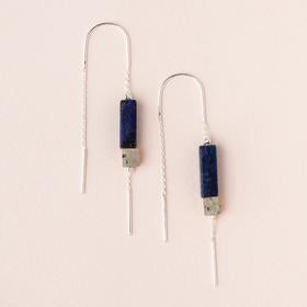 Scout Rectangle Stone Earrings - Lapis/Black/Silver