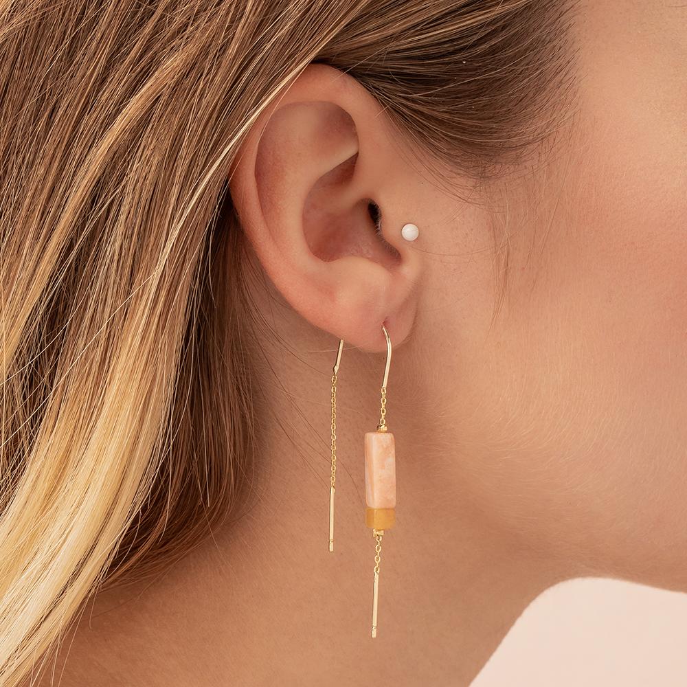 Scout Rectangle Stone Earrings - Lapis/Black/Silver