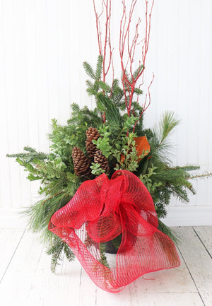 10" Round Winter Planter - Learning Disabilities Association of Windsor Essex