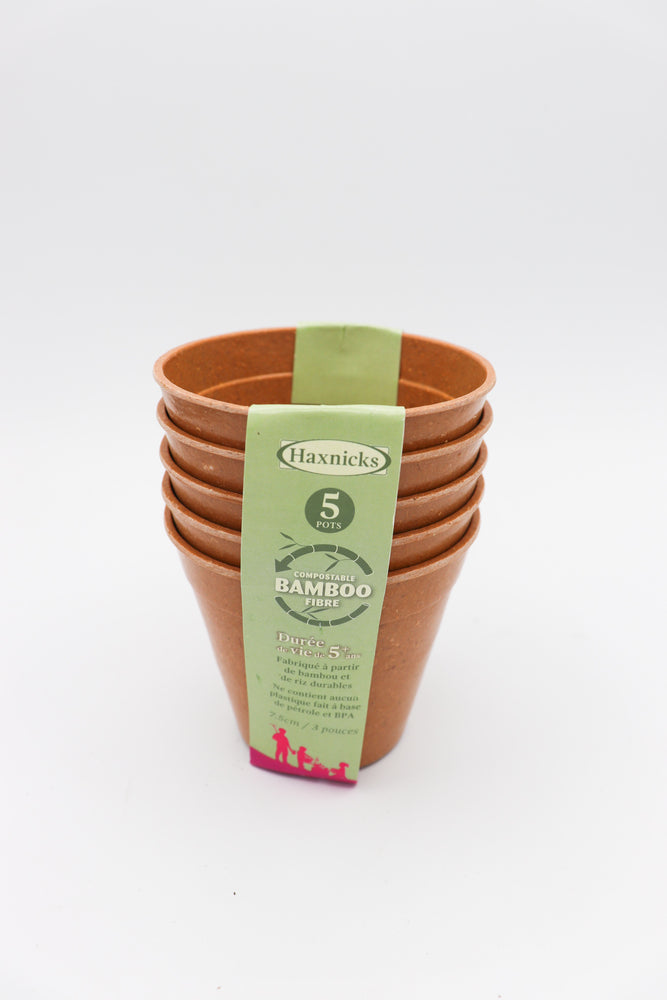 3" Bamboo Fiber Terracotta Pot - 5/pack