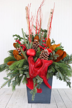 14" Square Winter Planter - Learning Disabilities Association of Windsor Essex