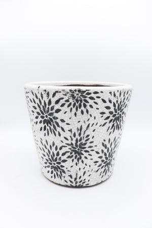 
            
                Load image into Gallery viewer, 6.3&amp;quot; Tapered Planter Black/White (Multiple Patterns)
            
        