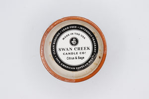
            
                Load image into Gallery viewer, Swan Creek Candle: Citrus &amp;amp; Sage (Mediterranean Small Flower Pot)
            
        