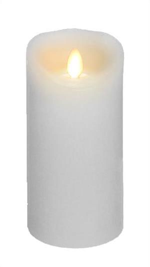 4"x8" Wax Flickering Candle - White