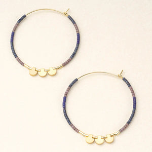 
            
                Load image into Gallery viewer, Scout Chromacolor Miyuki Large Hoop: Dark Multi/Gold
            
        
