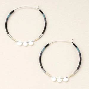 
            
                Load image into Gallery viewer, Scout Chromacolor Miyuki Large Hoop: Black Multi/Silver
            
        