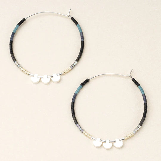 Scout Chromacolor Miyuki Large Hoop: Black Multi/Silver
