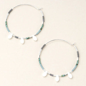 
            
                Load image into Gallery viewer, Scout Chromacolor Miyuki Large Hoop: Turquoise Multi/Silver
            
        