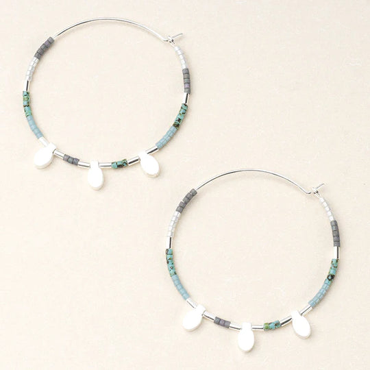Scout Chromacolor Miyuki Large Hoop: Turquoise Multi/Silver