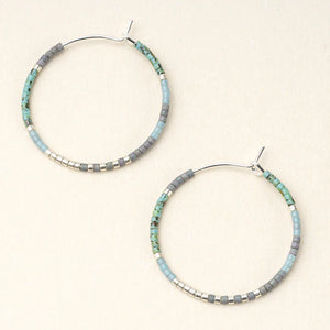 Scout Chromacolor Miyuki Small Hoop: Turquoise Multi/Silver