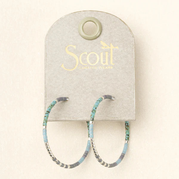 Scout Chromacolor Miyuki Small Hoop: Turquoise Multi/Silver