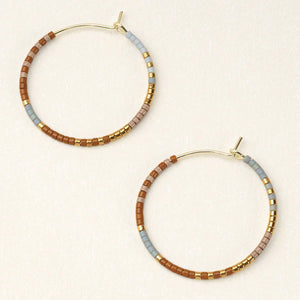 
            
                Load image into Gallery viewer, Scout Chromacolor Miyuki Small Hoop: Desert Multi/Gold
            
        
