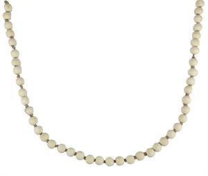 39" Medium Round Wood Bead Garland - Bleached