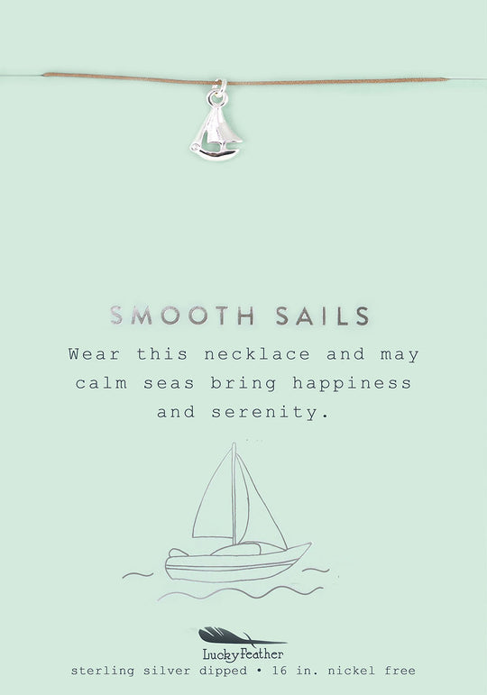 
            
                Load image into Gallery viewer, Smooth Sails - Silver Sailboat Necklace
            
        
