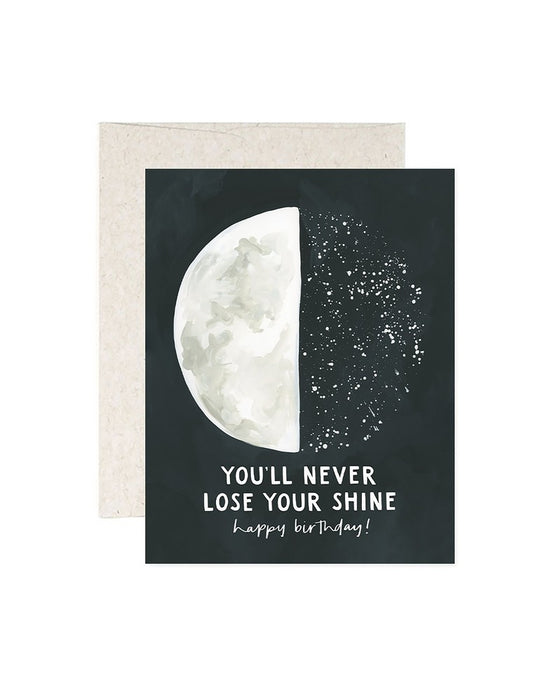 Speckle Moon Birthday Card