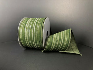 Green Leaf Stripes Ribbon (Multiple Sizes)