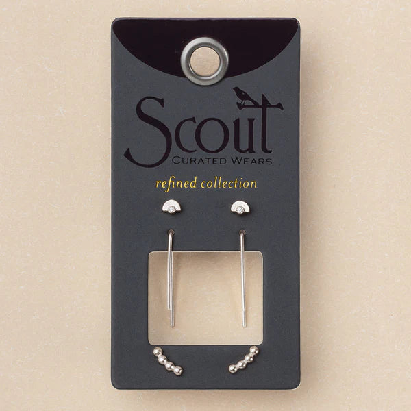 Scout Refined Stud Trio:  Venus/Silver