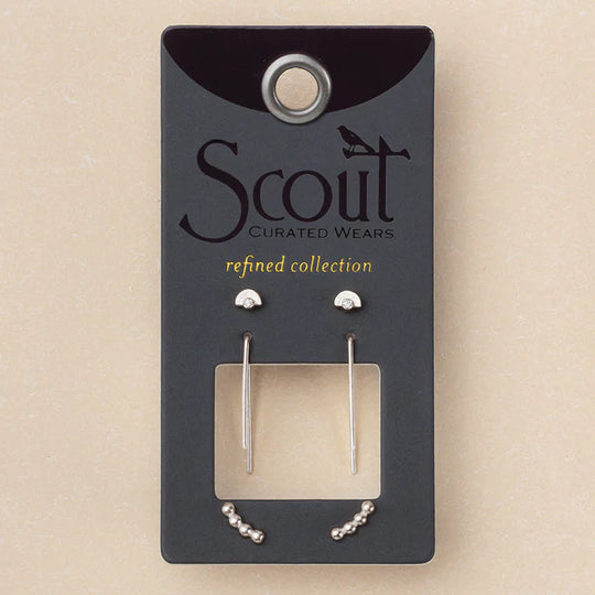 Scout Refined Stud Trio:  Venus/Silver