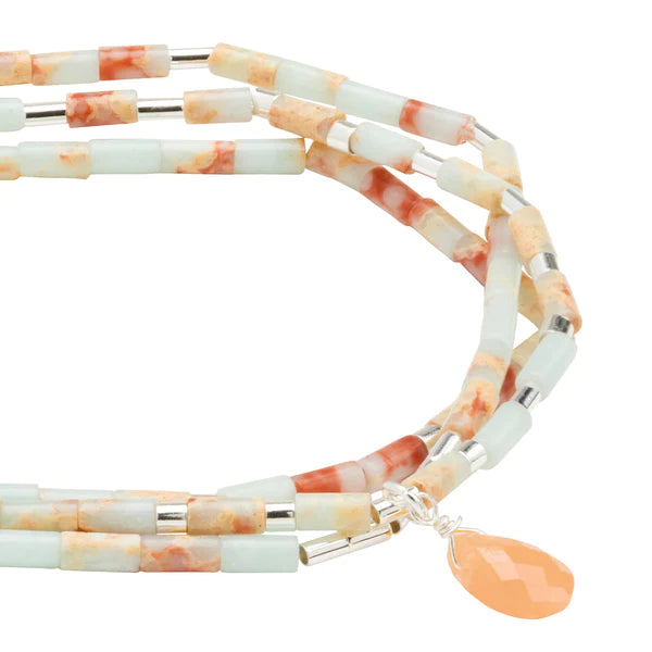 Scout Teardrop Stone Wrap: Aqua Terra/Sunstone/Silver