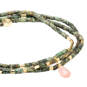 Scout Teardrop Stone Wrap: African Turquoise/Watermelon/Gold