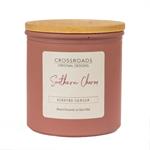 Crossroads Candles Everyday: Southern Charm Coloured Glass 14oz Jar with Wood Lid