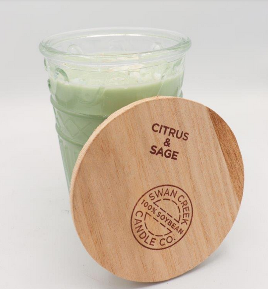 Swan Creek Candle Everyday :  Timeless Jar 12 oz Citrus & Sage