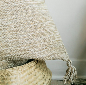 Cream Woven Cotton Cushion Tassels - Everyday Textiles