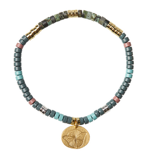 
            
                Load image into Gallery viewer, Scout Intention Charm Bracelet - African Turquoise/Gold
            
        