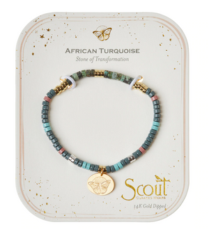 Scout Intention Charm Bracelet - African Turquoise/Gold