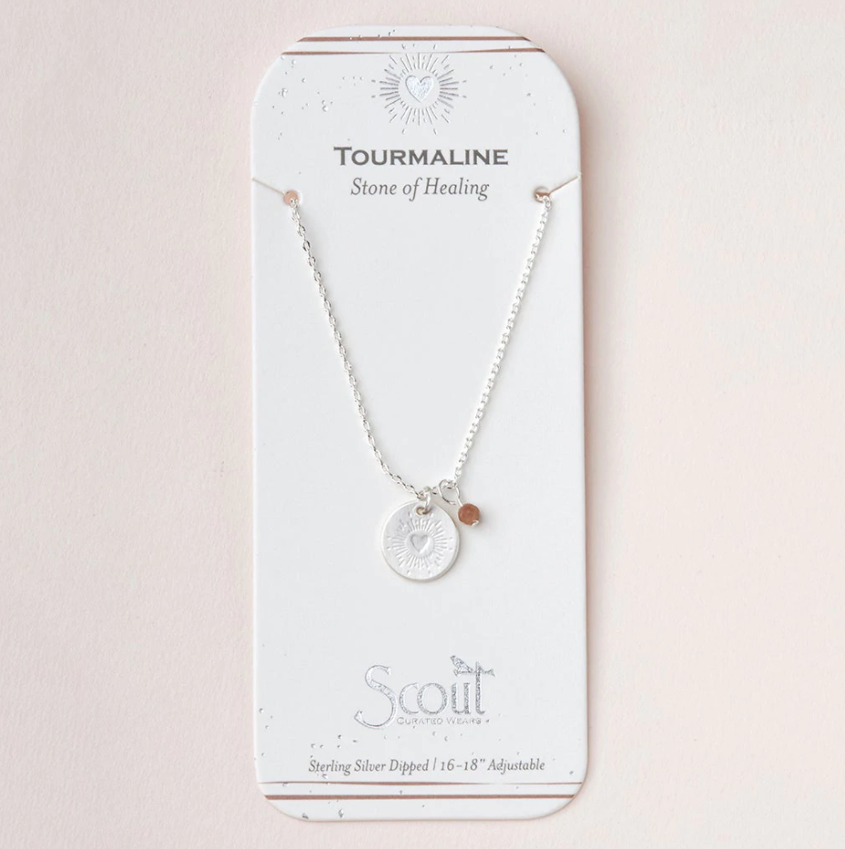 Scout Intention Charm Necklace-  Tourmaline/Silver