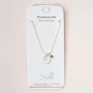 
            
                Load image into Gallery viewer, Scout Intention Charm Necklace-  Tourmaline/Silver
            
        