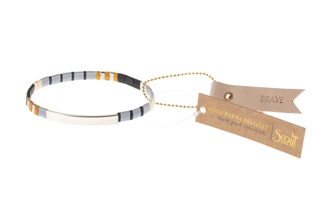 Scout Good Karma Miyuki Bracelet | Brave: Gray/Black/Silver