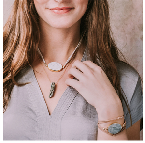 Stone Pt Necklace - Picasso Jasper/Silver