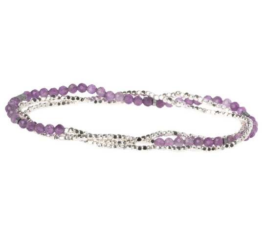 Scout Delicate Stone Bracelet/Necklace- Amethyst/Silver