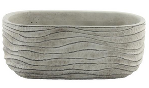 
            
                Load image into Gallery viewer, 9&amp;quot;x3&amp;quot; Cement Waves Oval Planter
            
        