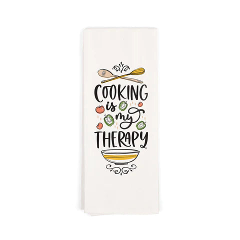 Cooking Is My Therapy Tea Towel