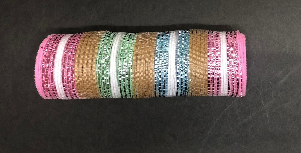 Spring - Metallic Mesh Ribbon - 10" x 10 yards