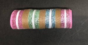 Spring - Metallic Mesh and Burlap Ribbon - 10" x 10 yards