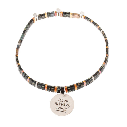Scout Good Karma Miyuki Charm Bracelet | Love Always Wins: Eclipse/Sparkle/Silver