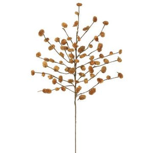 28" Osmanthus Pod Spray Mustard/Brown - Florals And Foliage