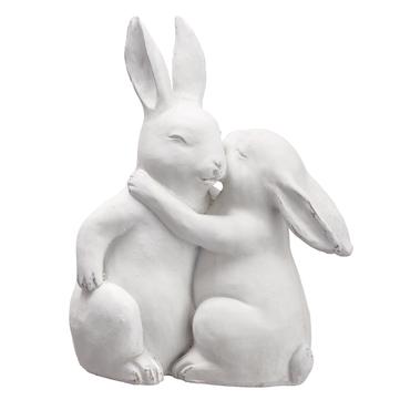 10" Poly Resin Hugging Bunnies