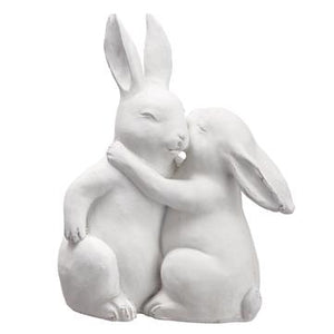10" Poly Resin Hugging Bunnies