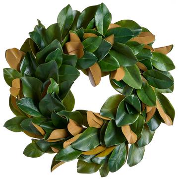 27" Magnolia Leaf Wreath (Green) - Florals and Foliage