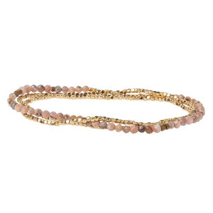 Scout Delicate Stone Bracelet/Necklace - Rhodochrosite/Gold