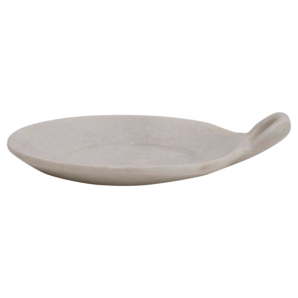 7" Hand-Carved Marble Dish with Handle