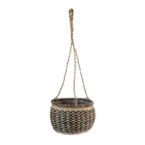 Large Hand Woven Hanging Basket Planter with Lining