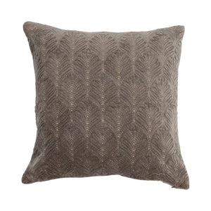 
            
                Load image into Gallery viewer, 18&amp;quot; Cotton Velvet Embroidered Pillow w/ Gold Metallic Thread - Everyday Textiles
            
        